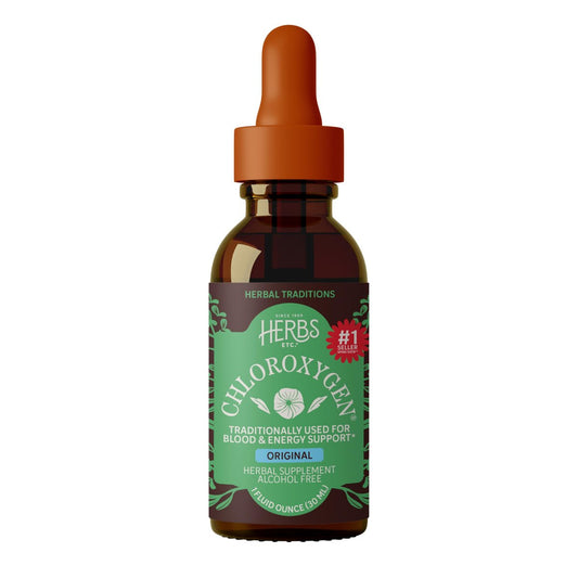 Herbs Etc. ChlorOxygen Chlorophyll Konzentrat Alkoholfreier Flüssigextrakt - Flüssige Chlorophyll-Tropfen - Entgiftend & Desodorierend - Unterstützung für Haut, Darm & Energie - Glutenfrei - 30 ml (66 Portionen)