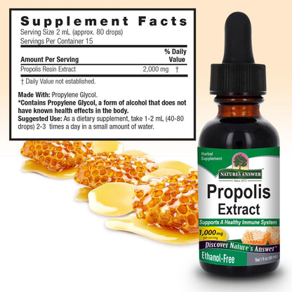 Nature's Answer Alkoholfreies Propolis-Harz, 30 ml (1 fl.oz) – Hochwertiges Nahrungsergänzungsmittel