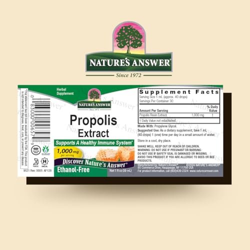 Nature's Answer Alkoholfreies Propolis-Harz, 30 ml (1 fl.oz) – Hochwertiges Nahrungsergänzungsmittel