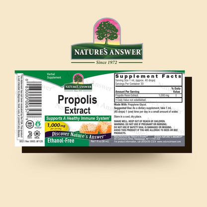 Nature's Answer Alkoholfreies Propolis-Harz, 30 ml (1 fl.oz) – Hochwertiges Nahrungsergänzungsmittel