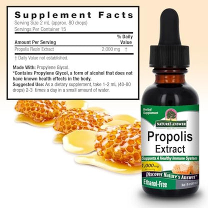 Nature's Answer Alkoholfreies Propolis-Harz, 30 ml (1 fl.oz) – Hochwertiges Nahrungsergänzungsmittel