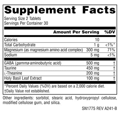 Source Naturals Serene Science L-Theanin mit Magnesium und GABA – 60 Tabletten