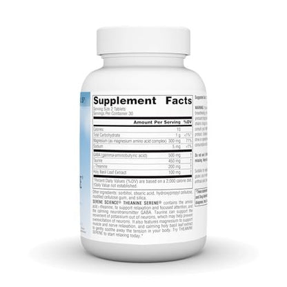 Source Naturals Serene Science L-Theanin mit Magnesium und GABA – 60 Tabletten