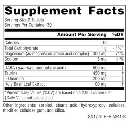 Source Naturals Serene Science L-Theanin mit Magnesium und GABA – 60 Tabletten