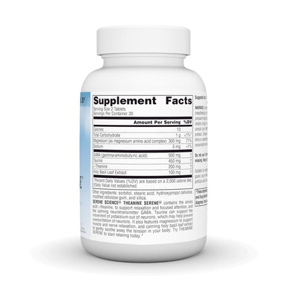 Source Naturals Serene Science L-Theanin mit Magnesium und GABA – 60 Tabletten