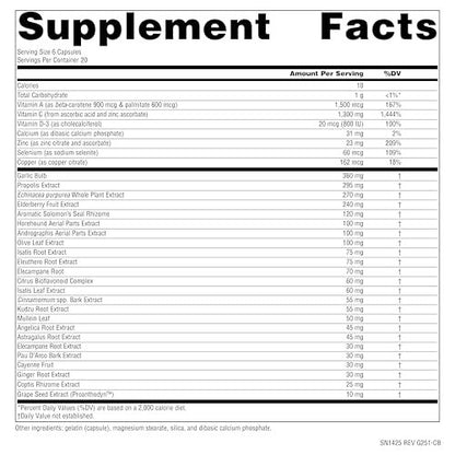 Source Naturals Wellness Formula Bio-Aligned Vitamine & Kräuterabwehr für fortgeschrittene Immununterstützung – Nahrungsergänzungsmittel & Immunbooster – 120 Kapseln