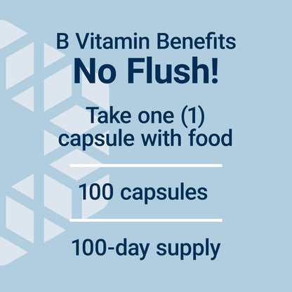 Life Extension No Flush Niacin – B3 für Herzgesundheit, Cholesterin & Energie, Nicht-GVO, Glutenfrei, 100 Kapseln
