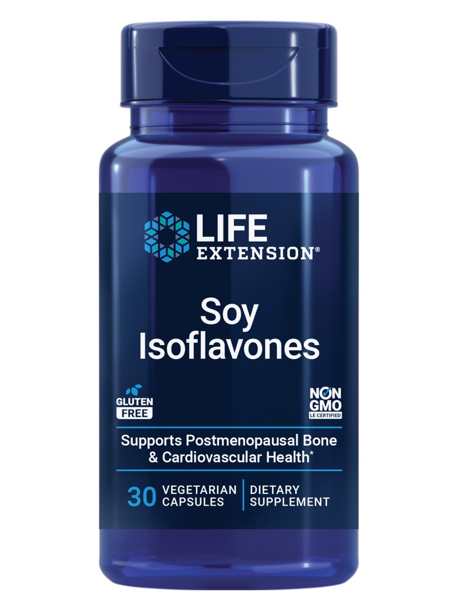 Life Extension Soja-Isoflavone – Herz-, Knochen- und Zellgesundheit für Frauen in den Wechseljahren, glutenfrei, nicht gentechnisch verändert, vegetarisch, 30 Kapseln