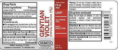 Humco Gentian Violet Topical Solution 1% – 2 Fl Oz Antiseptische Lösung