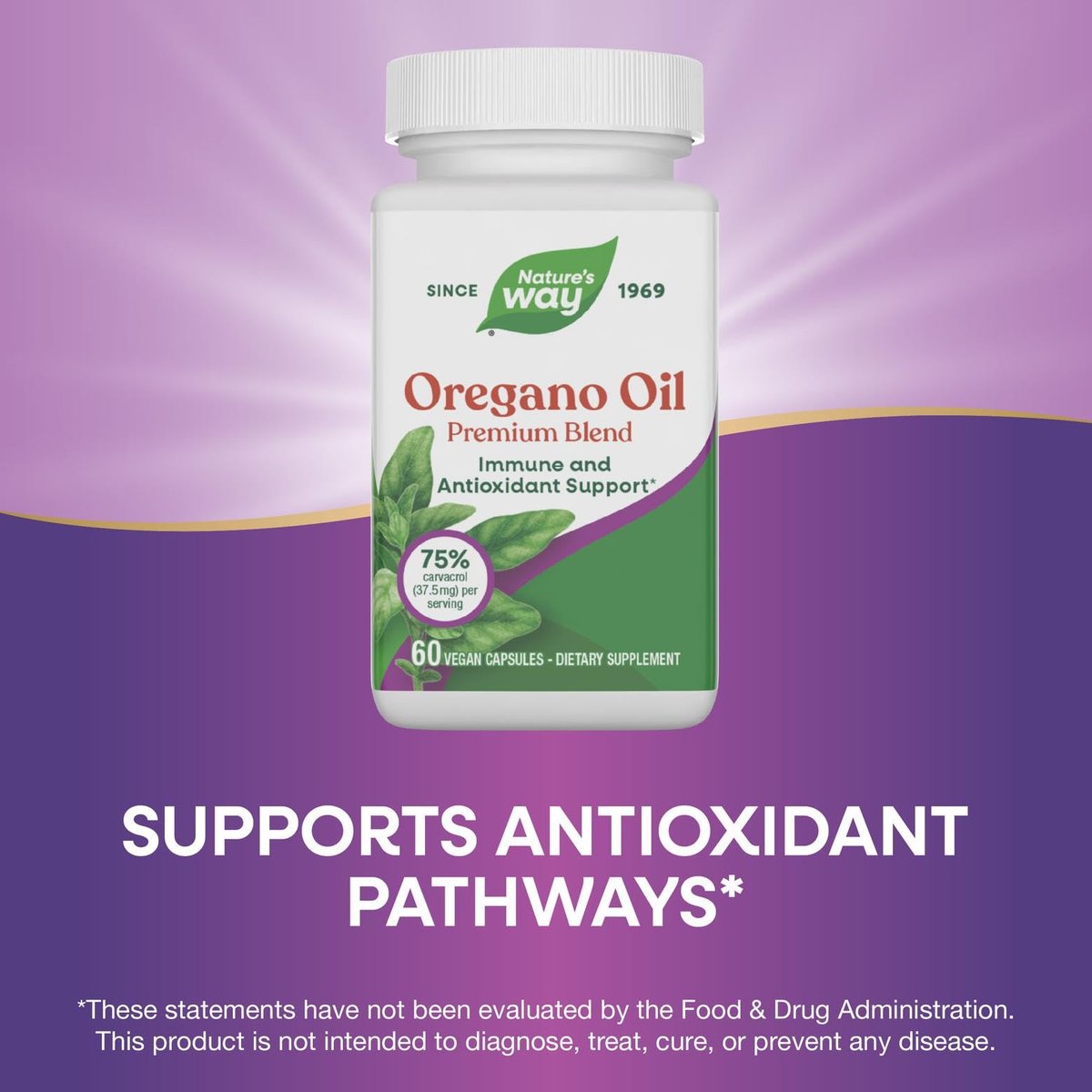 Nature's Way Oregano Oil Premium Blend – Immununterstützung* – Vegan – 60 Kapseln