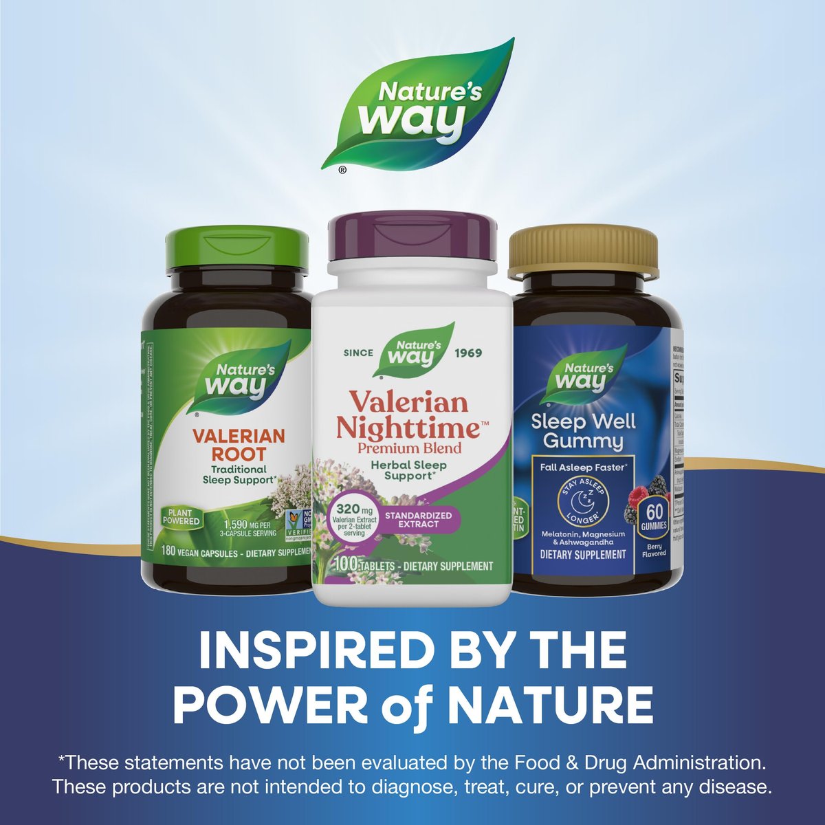 Nature's Way Valerian Nacht Premium Blend – Pflanzliche Schlafunterstützung, 320 mg Baldrian Extrakt pro 2-Tabletten-Portion, glutenfrei, 100 Tabletten