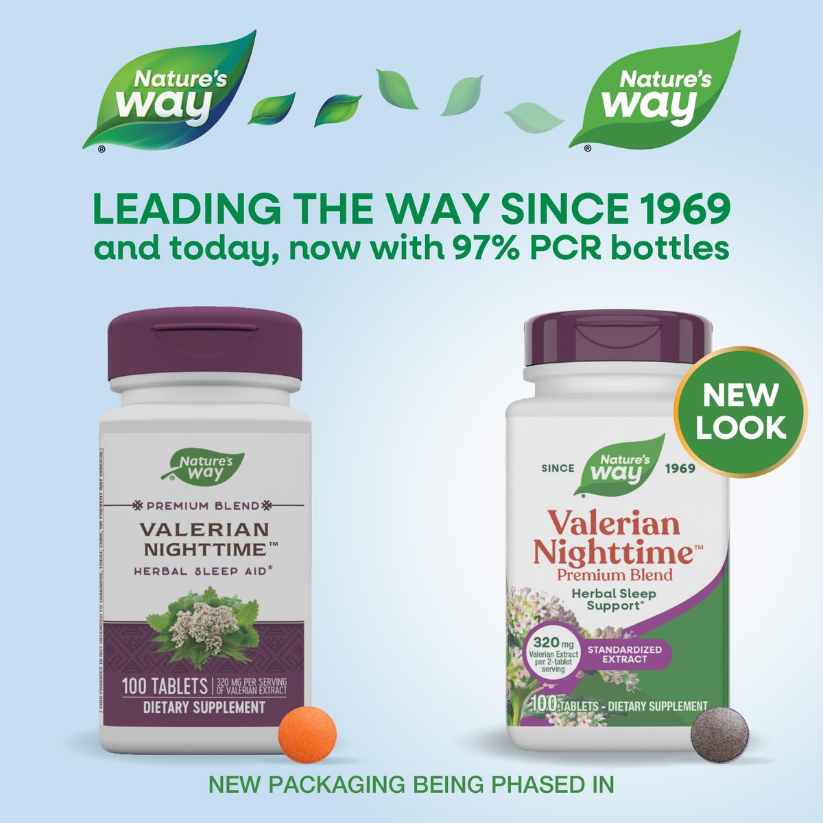 Nature's Way Valerian Nacht Premium Blend – Pflanzliche Schlafunterstützung, 320 mg Baldrian Extrakt pro 2-Tabletten-Portion, glutenfrei, 100 Tabletten