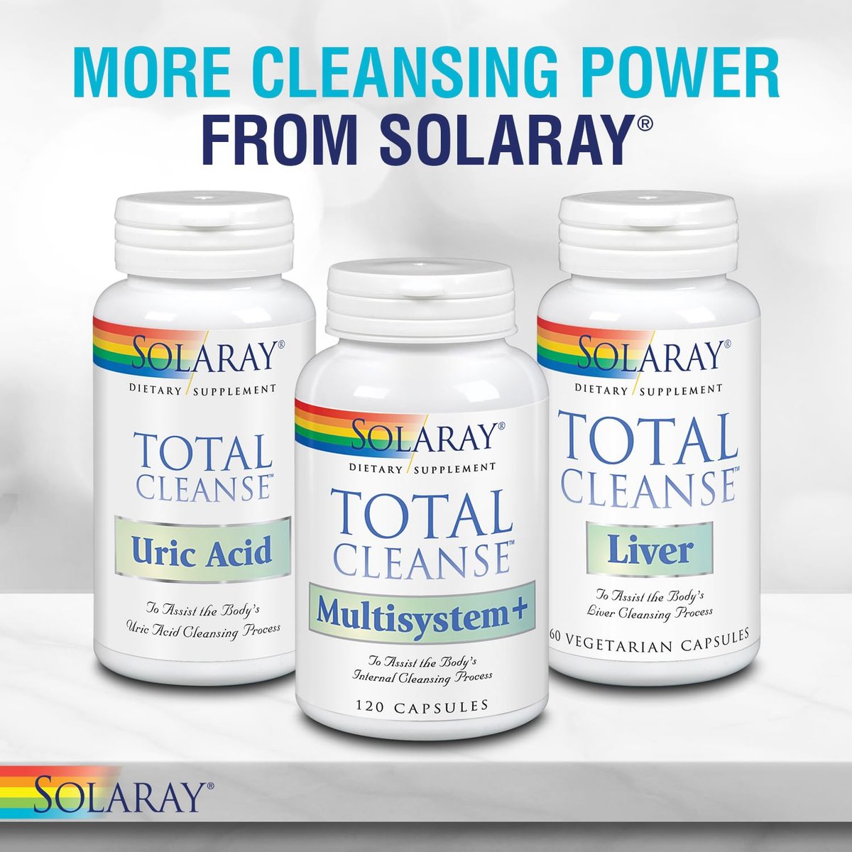 SOLARAY Total Cleanse Lymph – Kräuterkomplex für das Lymphsystem – mit Ingwerwurzel, Echinacea, Yerba Mate, Klettenwurzel, Rotklee, Gotu Kola und Rosskastanie – 60 VegCaps, 30 Portionen