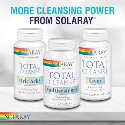 SOLARAY Total Cleanse Lymph – Kräuterkomplex für das Lymphsystem – mit Ingwerwurzel, Echinacea, Yerba Mate, Klettenwurzel, Rotklee, Gotu Kola und Rosskastanie – 60 VegCaps, 30 Portionen
