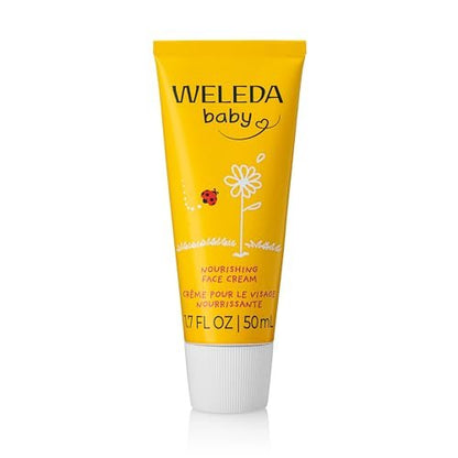Weleda Baby Calendula Nährende Gesichtscreme, 50 ml – Pflanzenreiche Feuchtigkeitscreme mit Calendula und Lanolin