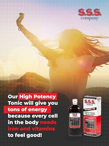 S.S.S. Tonic – Hochdosiertes Eisenpräparat mit B1, B2, B3 Vitaminen – 600 ml Flüssigformel für Energie, Vitalität & Wohlbefinden – Leicht einzunehmen, eisenreich, hergestellt in USA, für Frauen & Männer