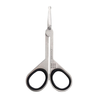 Seki Edge Edelstahl-Nasenhaarschere (SS-908) – Sicherheitsschere mit runden stumpfen Spitzen zum Trimmen von Nasenhaaren und anderen Gesichtshaaren für Männer und Frauen – Hergestellt in Japan