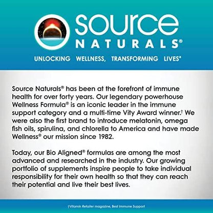 Source Naturals Wellness Formula Bio-Aligned Vitamine & Kräuterabwehr – Immunsystem-Unterstützung & Immunbooster – 45 Tabletten