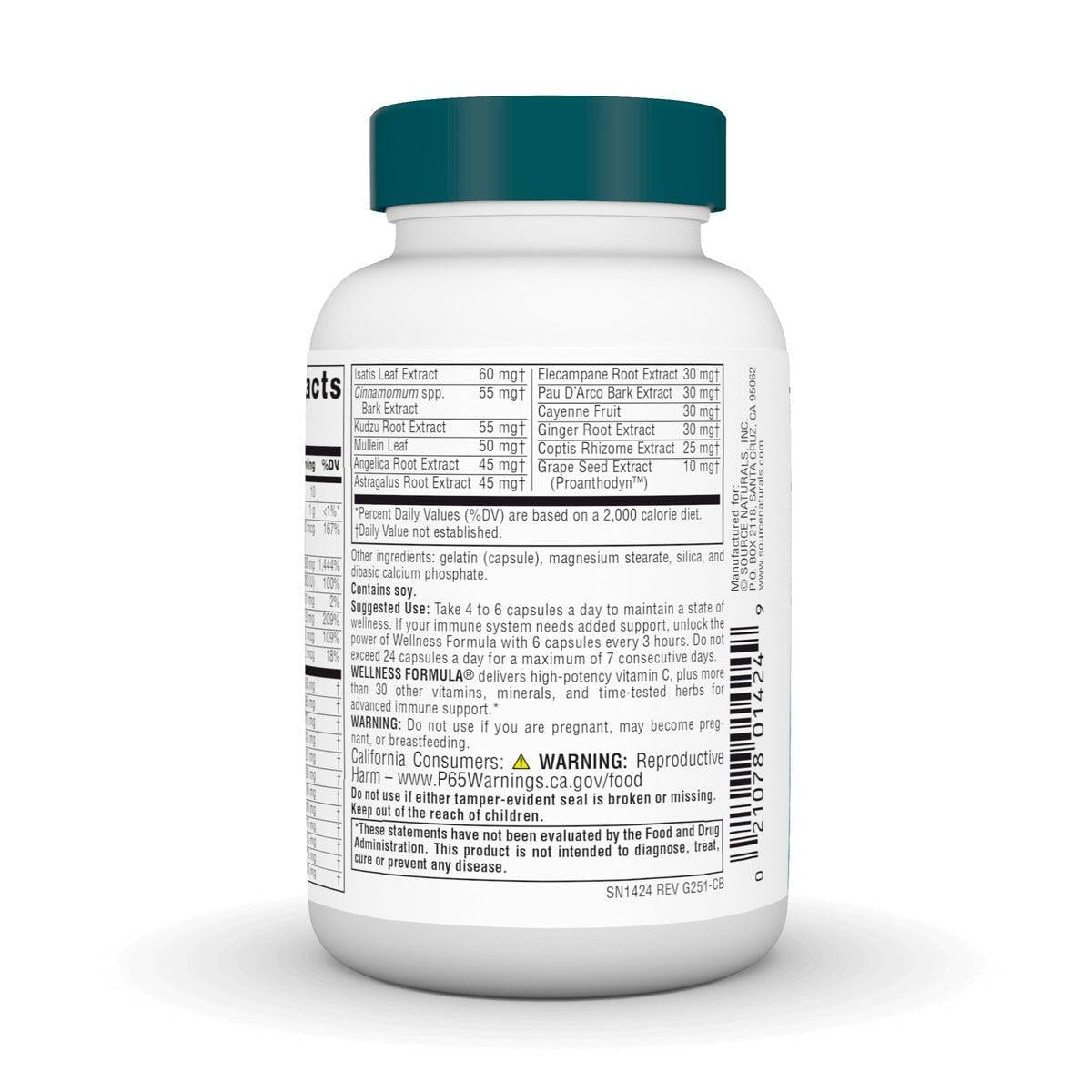 Source Naturals Wellness Formula – Bio-Aligned Vitamine & Kräuter für Immunsystem Unterstützung – 60 Kapseln