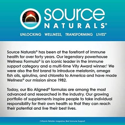 Source Naturals Wellness Formula Bio-Aligned Vitamine & Kräuterabwehr für fortgeschrittene Immununterstützung – Nahrungsergänzungsmittel & Immunbooster – 120 Kapseln