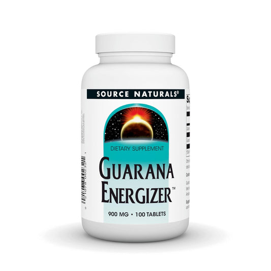 Source Naturals Guarana Energizer – 900 mg, 100 Tabletten – Pflanzlicher Energie-Booster mit Koffein