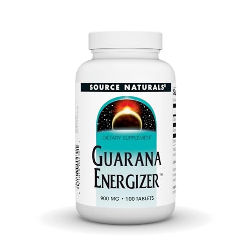 Source Naturals Guarana Energizer – 900 mg, 100 Tabletten – Pflanzlicher Energie-Booster mit Koffein