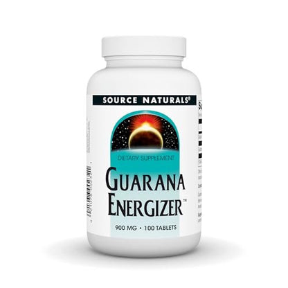 Source Naturals Guarana Energizer – 900 mg, 100 Tabletten – Pflanzlicher Energie-Booster mit Koffein