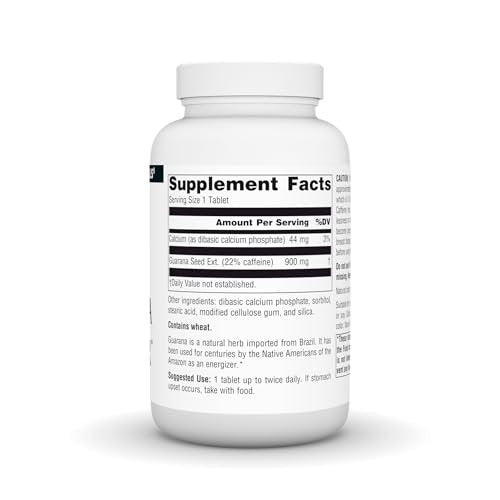 Source Naturals Guarana Energizer – 900 mg, 100 Tabletten – Pflanzlicher Energie-Booster mit Koffein