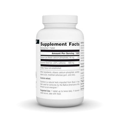 Source Naturals Guarana Energizer – 900 mg, 100 Tabletten – Pflanzlicher Energie-Booster mit Koffein