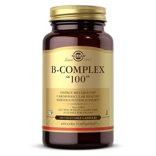 Solgar B-Komplex "100" - 100 vegane Kapseln - Unterstützt den Energiestoffwechsel & das Nervensystem - Non-GMO, glutenfrei, laktosefrei, koscher