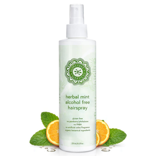Honeybee Gardens Alkoholfreies Haarspray, Kräuter-Minze, Nicht-Aerosol Starker Halt, 250 ml
