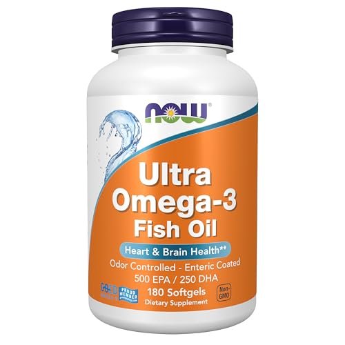 NOW Foods Ultra Omega-3 – 180 magensaftresistente Weichkapseln, molekular destilliert