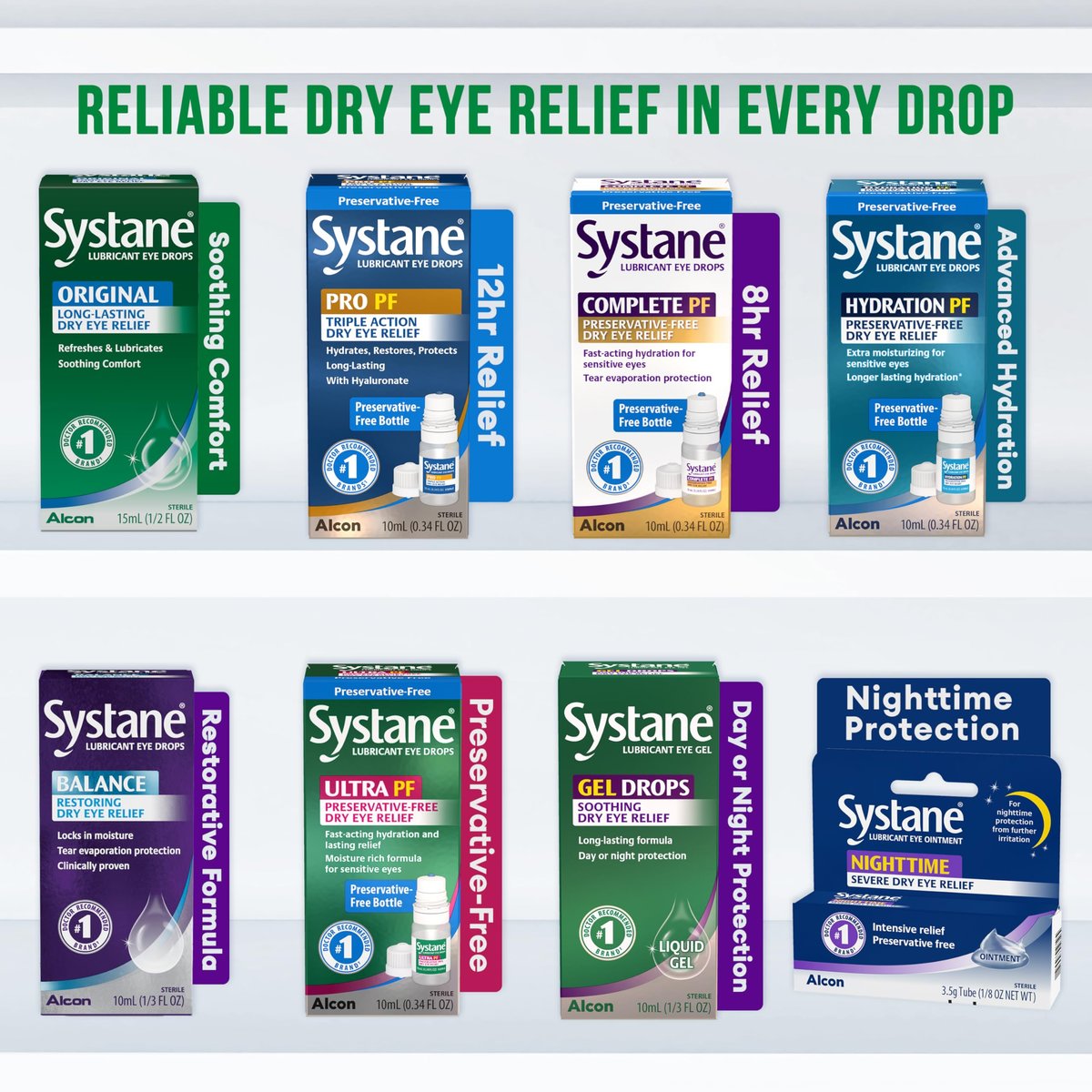 Systane Lang anhaltende befeuchtende Augentropfen, 15 ml – Trockene Augen lindern