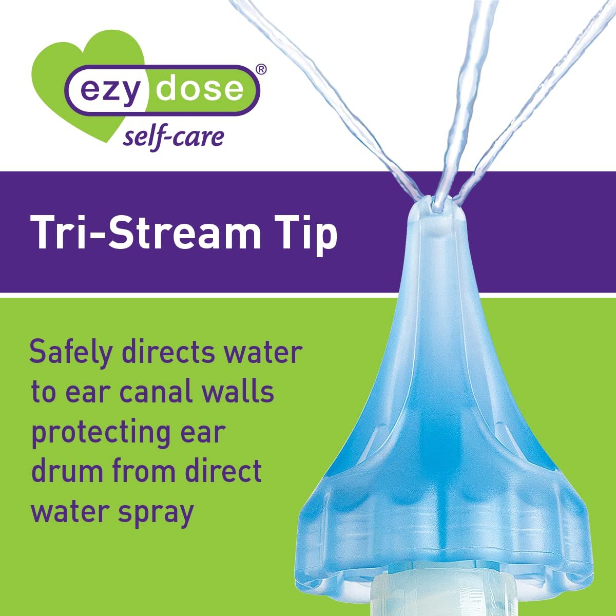 EZY DOSE Ohrenspritze mit Tri-Stream-Düse – Sicher & Effektiv für Kinder und Erwachsene, 20 ml, BPA-frei