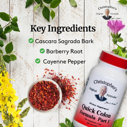 Christopher's Original Formulas Quick Colon Part 1 – Unterstützung für die Darmgesundheit, 100 pflanzliche Kapseln