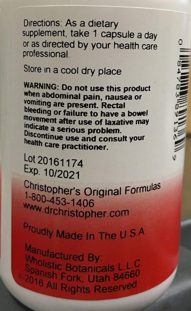 Christopher's Original Formulas Quick Colon Part 1 – Unterstützung für die Darmgesundheit, 100 pflanzliche Kapseln