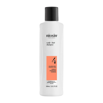 Nioxin System 4 Shampoo für coloriertes oder geschädigtes Haar mit fortgeschrittenem Haarausfall | mit Niacinamid und Biotin | 300 ml