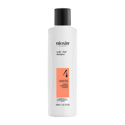 Nioxin System 4 Shampoo für coloriertes oder geschädigtes Haar mit fortgeschrittenem Haarausfall | mit Niacinamid und Biotin | 300 ml