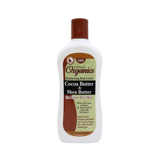 Ultimate Organics Bio-Kakaobutter & Sheabutter 355 ml – Intensive Körperbutter für trockene Haut