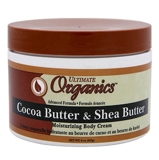 Ultimate Organic Kakaobutter & Sheabutter – 227 g Glas – Intensiv pflegende Körperbutter für trockene & empfindliche Haut