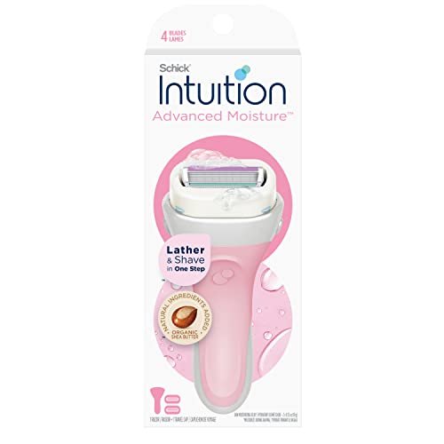 Schick Intuition Advanced Feuchtigkeitsspendender Damenrasierer mit Sheabutter, 1 Griff mit 2 Nachfüllpackungen