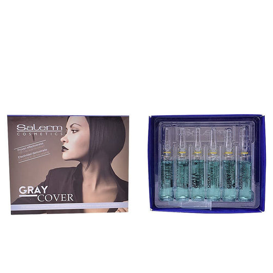 Salerm Gray Cover Haarserum für graue Abdeckung – Fördert Farbeindringung und verbessert die Färbeleistung, 12 x 0,17 Unzen Ampullen