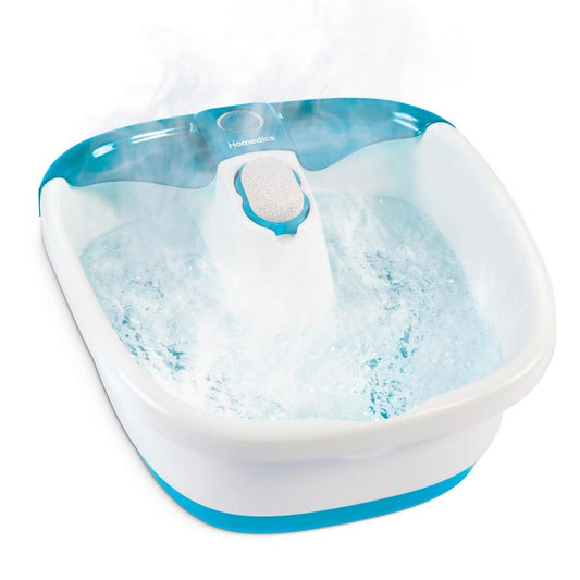 Homedics Bubble Mate Fußbad – Zehenberührungsgesteuertes Fußbad mit belebenden Blasen, Spritzschutz, Massagenoppen und Bimsstein