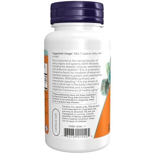 NOW Foods Zinkpicolinat 50 mg – 120 vegane Kapseln, unterstützt Enzymfunktionen & Immunsystem