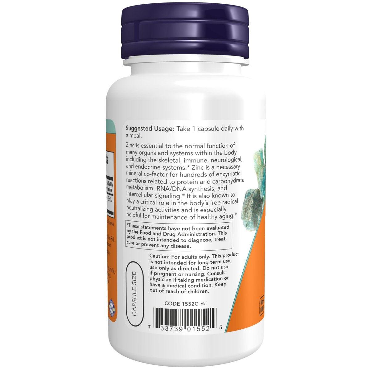 NOW Foods Zinkpicolinat 50 mg – 120 vegane Kapseln, unterstützt Enzymfunktionen & Immunsystem