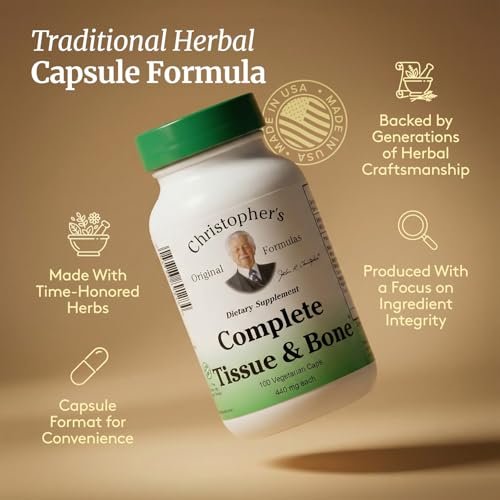 Christopher's Original Formulas Complete Tissue & Bone Formula – 100 Veg Kapseln | Pflanzliche Unterstützung für Knochen und Bindegewebe