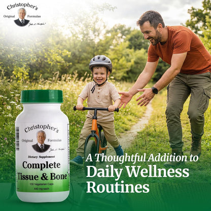 Christopher's Original Formulas Complete Tissue & Bone Formula – 100 Veg Kapseln | Pflanzliche Unterstützung für Knochen und Bindegewebe