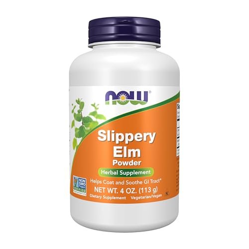 NOW Foods Slippery Elm Pulver (Ulmus rubra) – Nicht-GMO verifiziertes Kräuterergänzungsmittel, 113 g (4 Unzen)