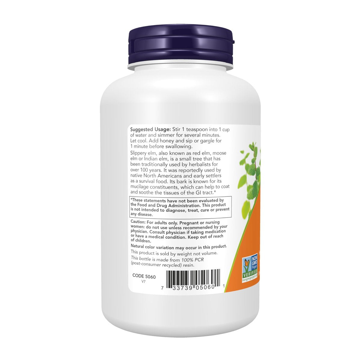 NOW Foods Slippery Elm Pulver (Ulmus rubra) – Nicht-GMO verifiziertes Kräuterergänzungsmittel, 113 g (4 Unzen)