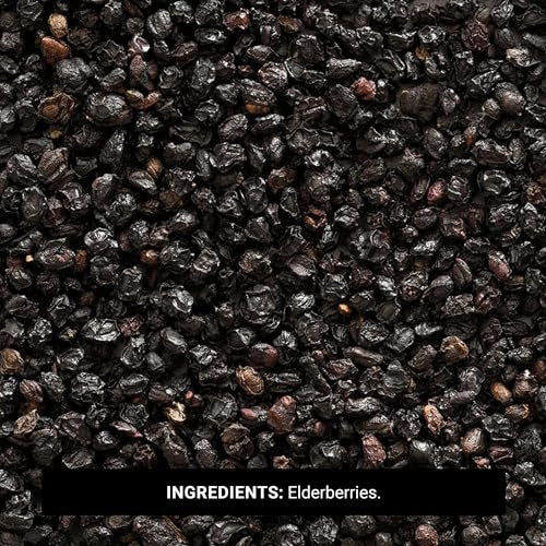 Frontier Co-op Getrocknete Holunderbeeren, Europäische Ganze - Non-GMO Holunderbeeren getrocknete Früchte für Pulver, Tee, Immununterstützung - Koscher | 16 Unzen (1er-Pack)